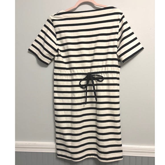 J. Crew Tie-back Minidress Black Ivory Striped Size Small - Picture 3 of 9